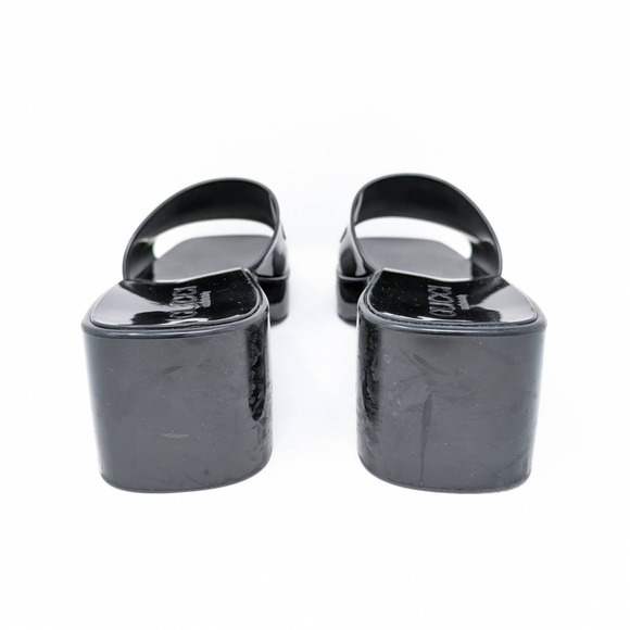 Gucci Black Logo Rubber Slide Platform Sandal Box/Dust Bag Size 37 - Picture 5 of 12